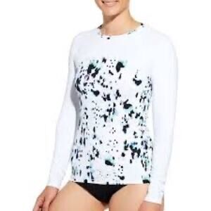 Calia by Carrie Underwood White Pattern Long Sleeve Rashguard Sz.S